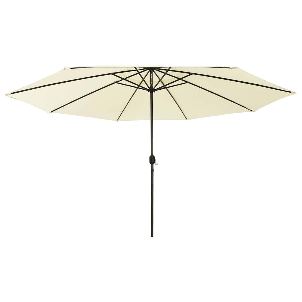 312530 vidaXL Garden Parasol with LED Lights 400 cm Sand