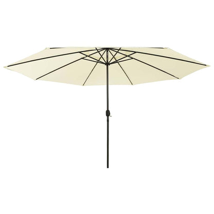 312530 vidaXL Garden Parasol with LED Lights 400 cm Sand