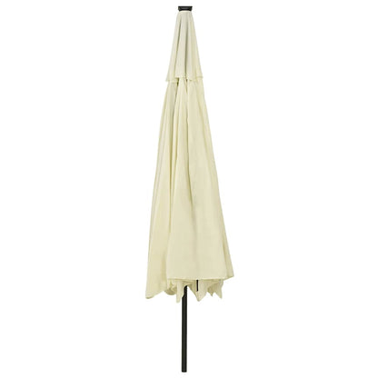 312530 vidaXL Garden Parasol with LED Lights 400 cm Sand