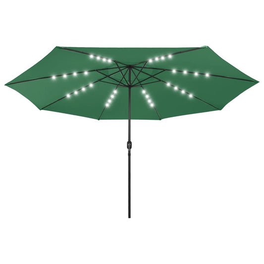Garden Parasol with LED Lights 400 cm Green