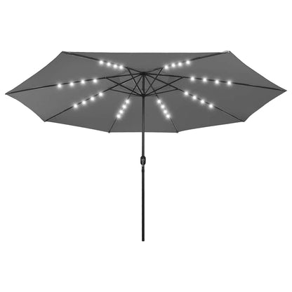 312532 vidaXL Garden Parasol with LED Lights 400 cm Anthracite