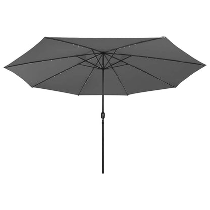 312532 vidaXL Garden Parasol with LED Lights 400 cm Anthracite