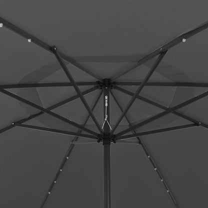 312532 vidaXL Garden Parasol with LED Lights 400 cm Anthracite