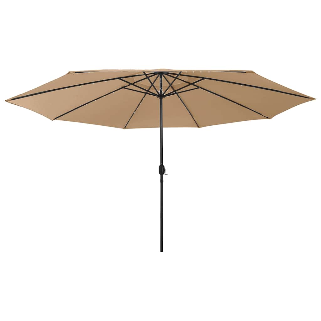 Garden Parasol with LED Lights 400 cm Taupe