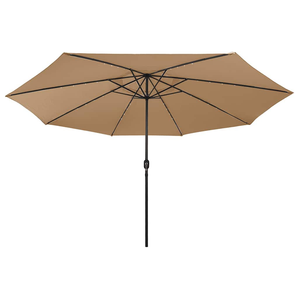 Garden Parasol with LED Lights 400 cm Taupe