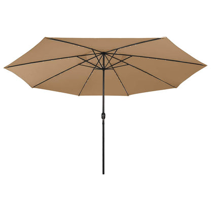 Garden Parasol with LED Lights 400 cm Taupe