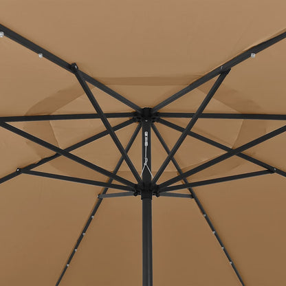 Garden Parasol with LED Lights 400 cm Taupe