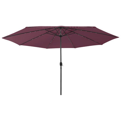 Garden Parasol with LED Lights 400 cm Bordeaux Red