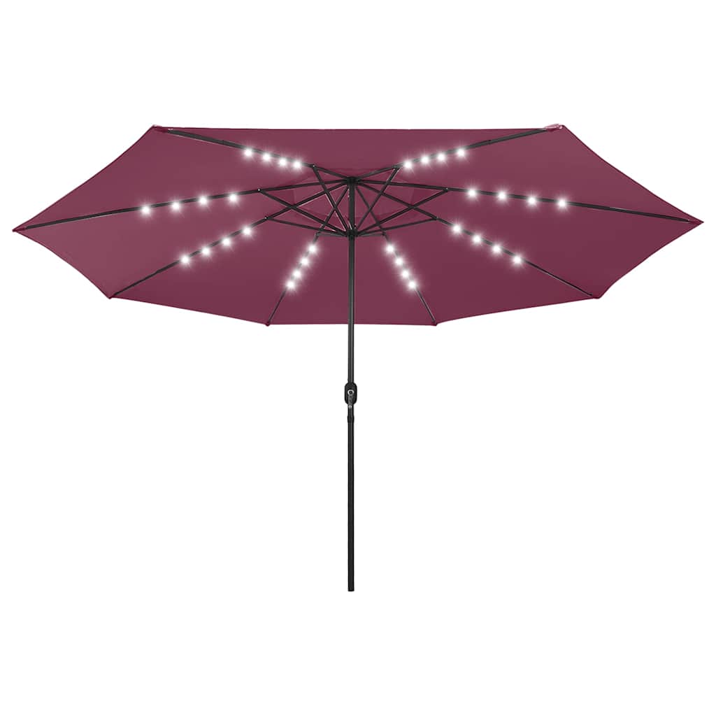 Garden Parasol with LED Lights 400 cm Bordeaux Red