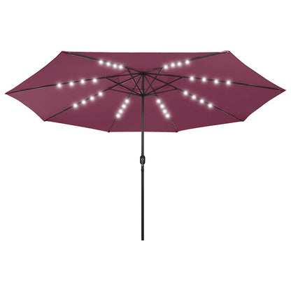 Garden Parasol with LED Lights 400 cm Bordeaux Red