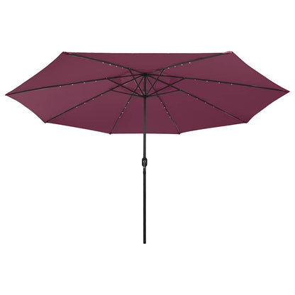 Garden Parasol with LED Lights 400 cm Bordeaux Red