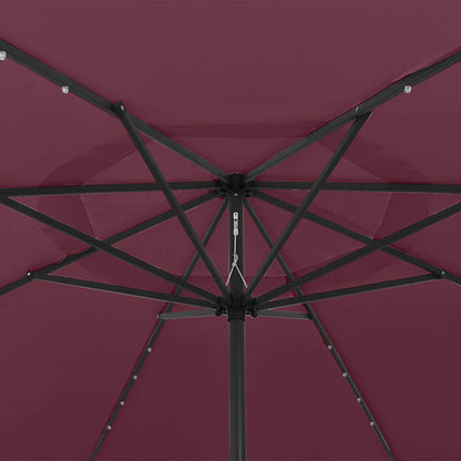 Garden Parasol with LED Lights 400 cm Bordeaux Red