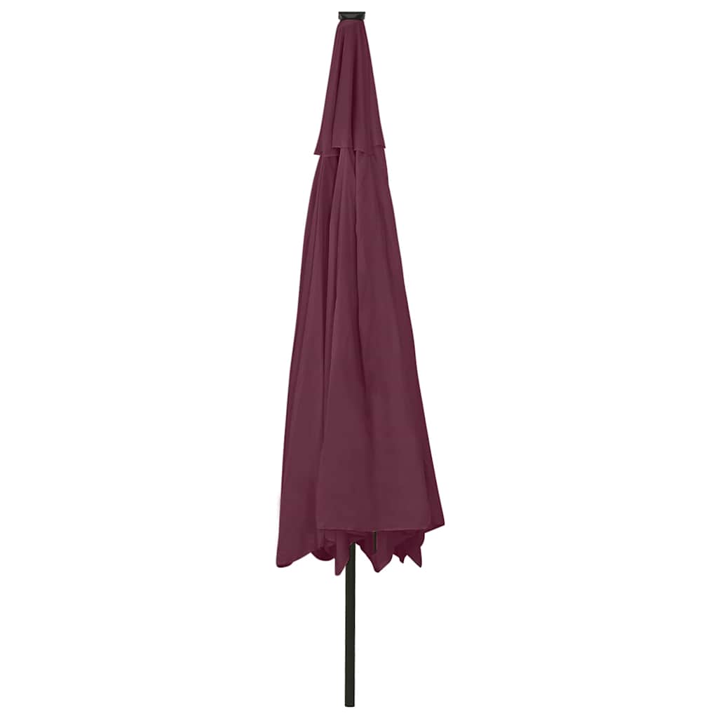 Garden Parasol with LED Lights 400 cm Bordeaux Red