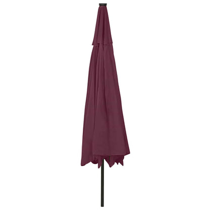 Garden Parasol with LED Lights 400 cm Bordeaux Red