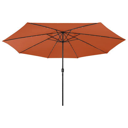 312535 vidaXL Garden Parasol with LED Lights 400 cm Terracotta