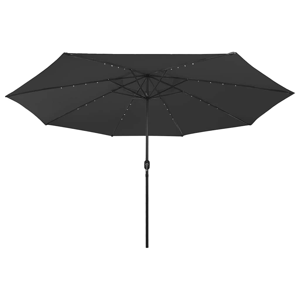 312536 vidaXL Garden Parasol with LED Lights 400 cm Black
