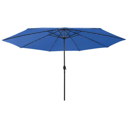 Garden Parasol with LED Lights 400 cm Azure Blue