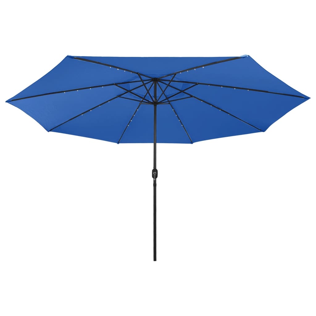 Garden Parasol with LED Lights 400 cm Azure Blue
