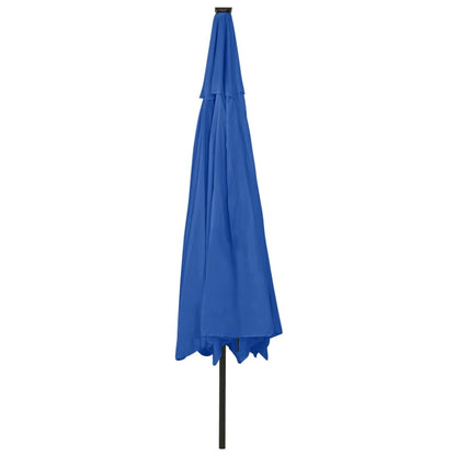 Garden Parasol with LED Lights 400 cm Azure Blue
