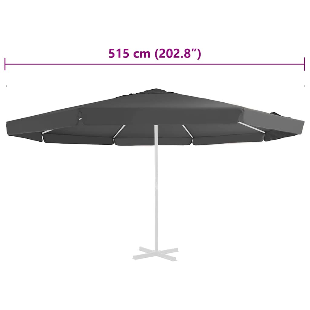 Replacement Fabric for Outdoor Parasol Anthracite 515 cm