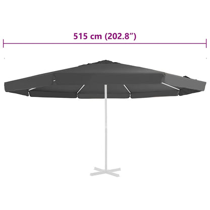 Replacement Fabric for Outdoor Parasol Anthracite 515 cm