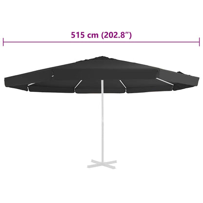 Replacement Fabric for Outdoor Parasol Black 515 cm