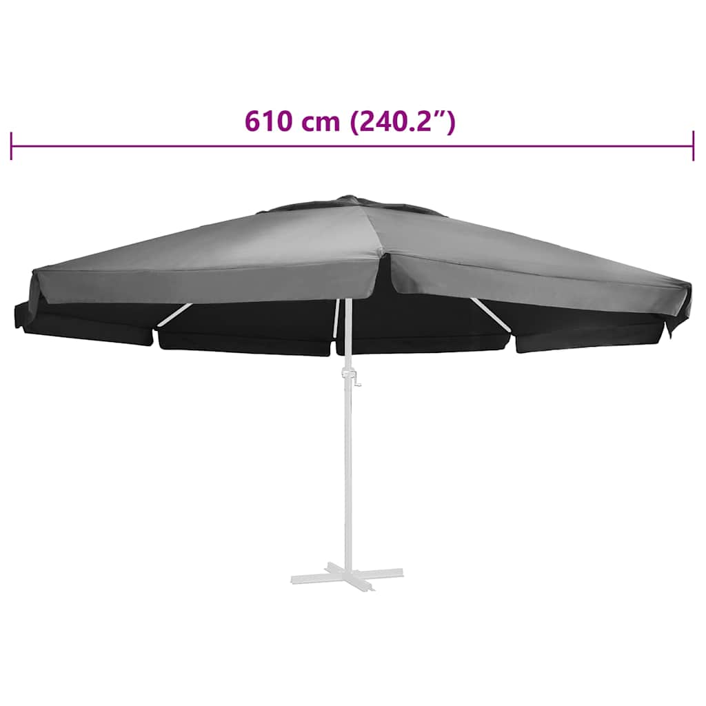 Replacement Fabric for Outdoor Parasol Anthracite 610 cm