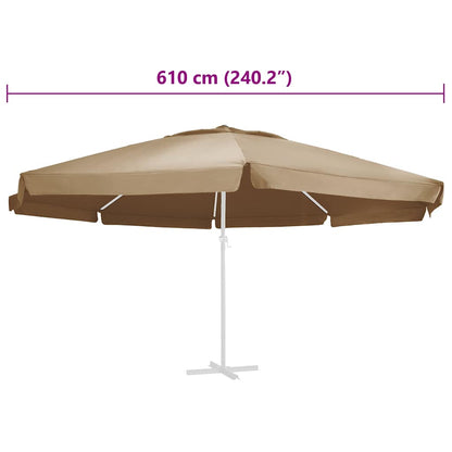 Replacement Fabric for Outdoor Parasol Taupe 610 cm