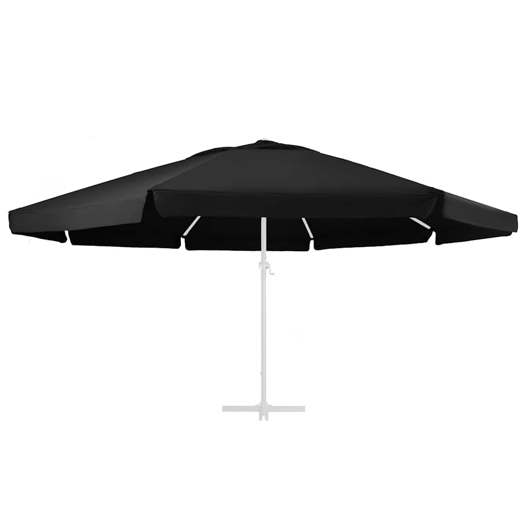 Replacement Fabric for Outdoor Parasol Black 610 cm