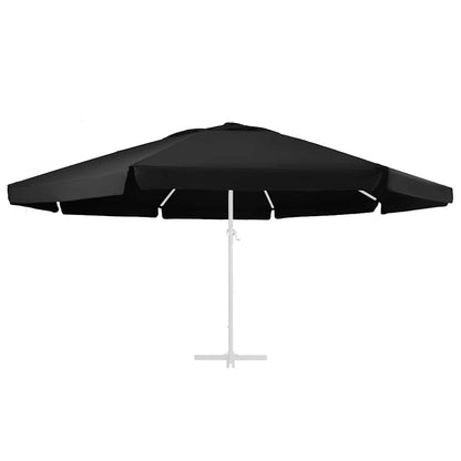Replacement Fabric for Outdoor Parasol Black 610 cm