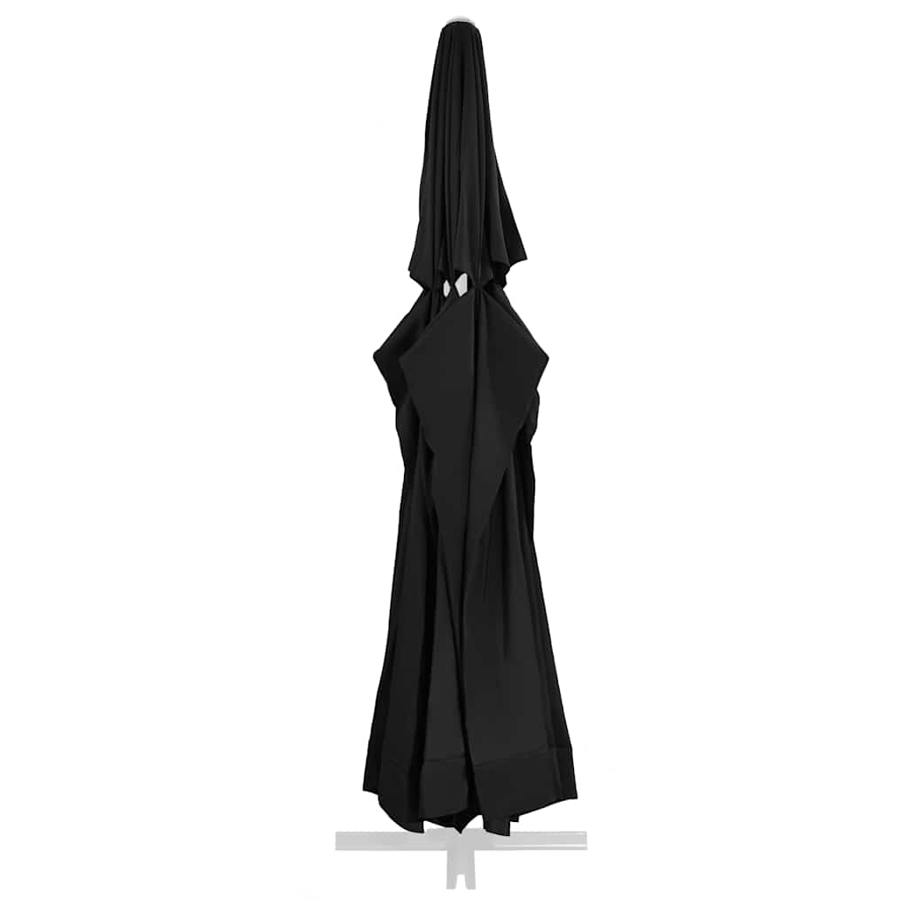 Replacement Fabric for Outdoor Parasol Black 610 cm