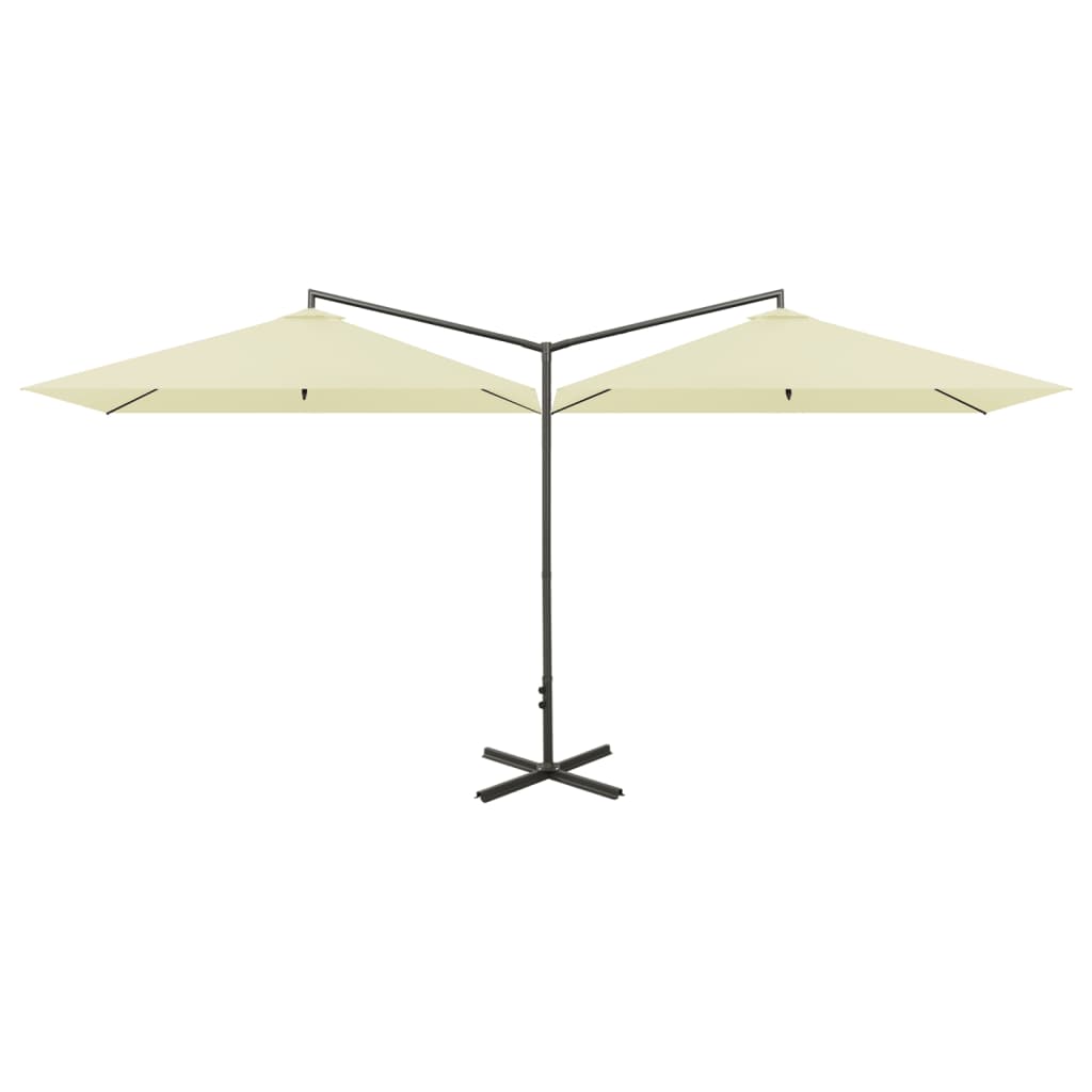 Garden Parasol | Sand | Polyester, Powder-Coated Steel | Double