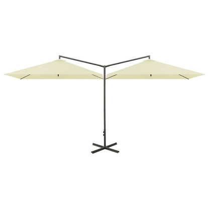Garden Parasol | Sand | Polyester, Powder-Coated Steel | Double