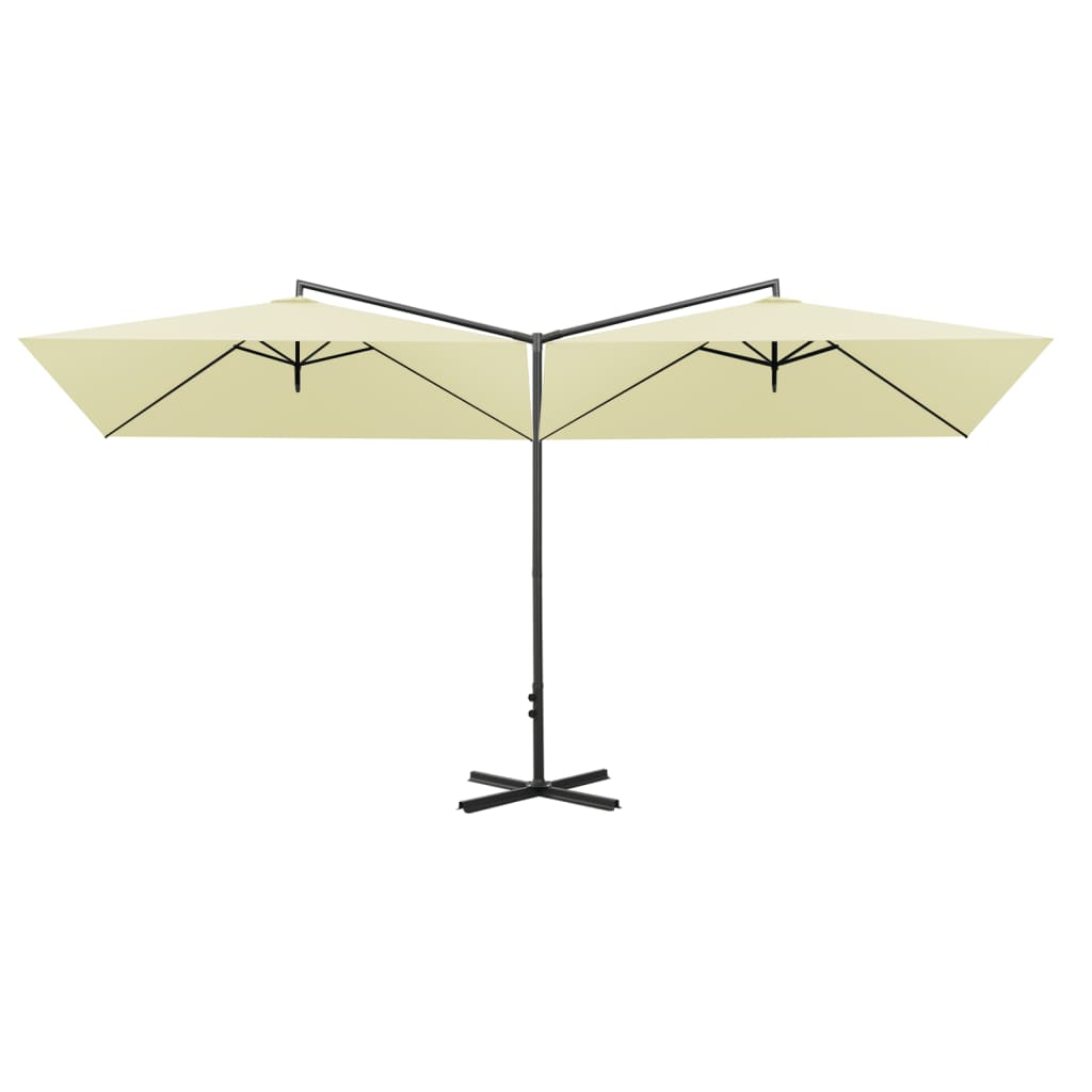 Garden Parasol | Sand | Polyester, Powder-Coated Steel | Double