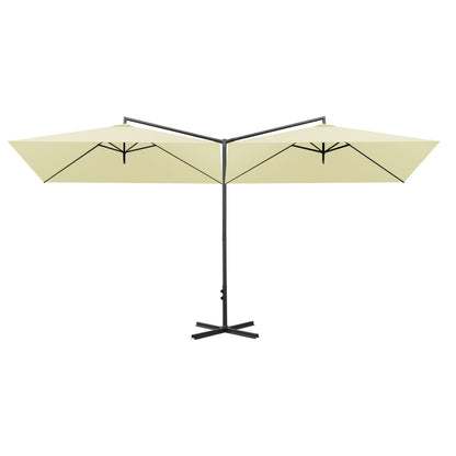Garden Parasol | Sand | Polyester, Powder-Coated Steel | Double