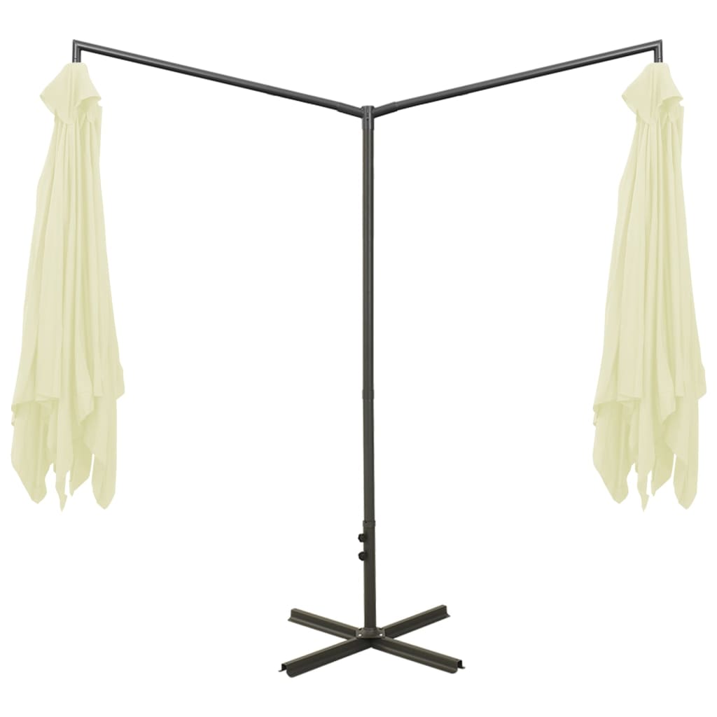 Garden Parasol | Sand | Polyester, Powder-Coated Steel | Double