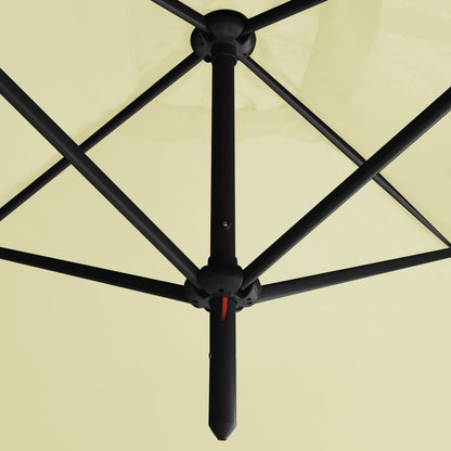 Garden Parasol | Sand | Polyester, Powder-Coated Steel | Double