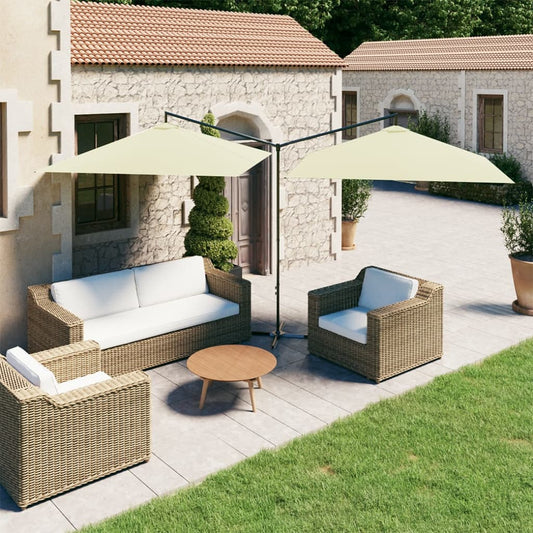 Garden Parasol | Sand | Polyester, Powder-Coated Steel | Double