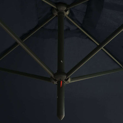 Double Garden Parasol with Steel Pole Anthracite 600x300 cm