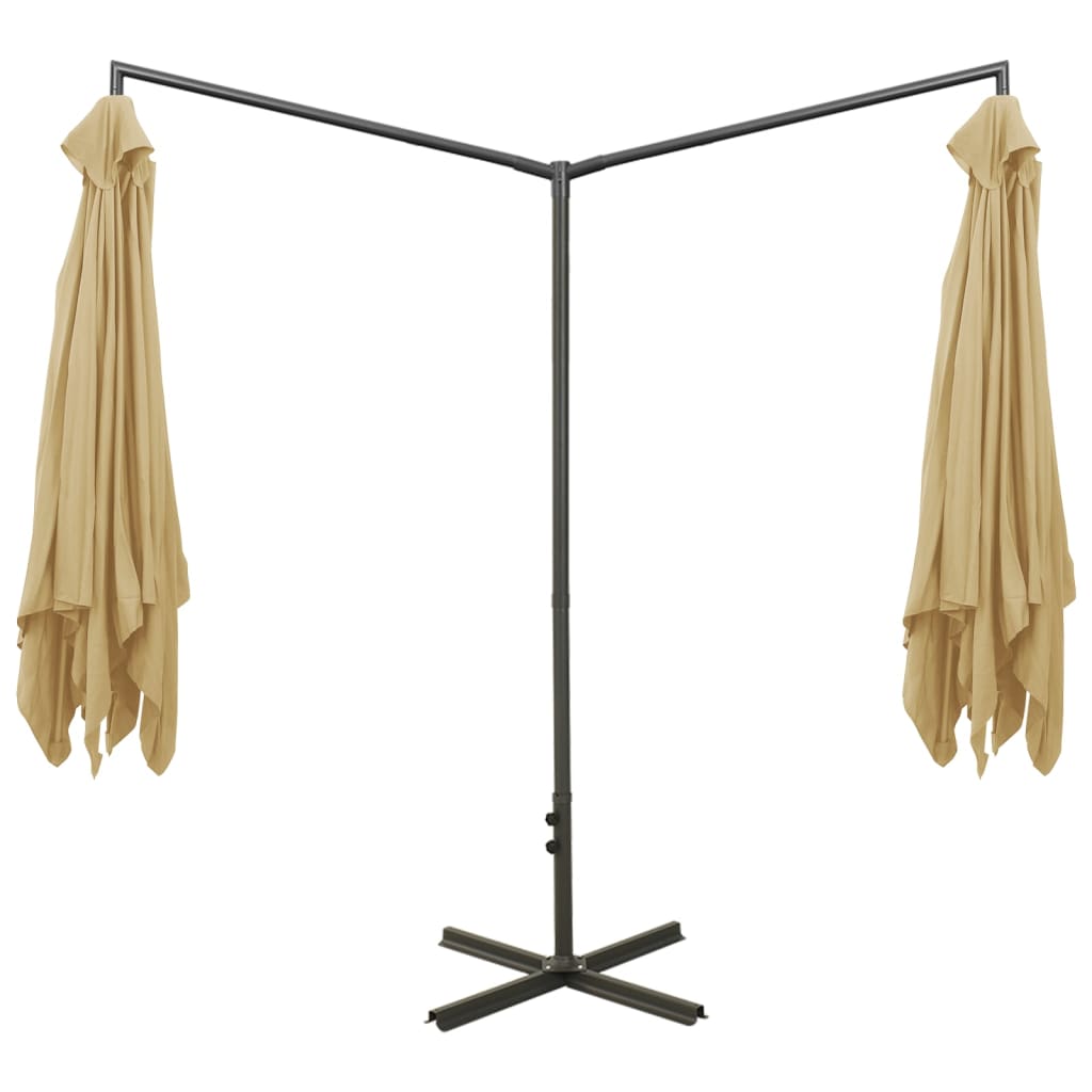 Garden Parasol | Taupe | Fabric (100% polyester), powder-coated steel