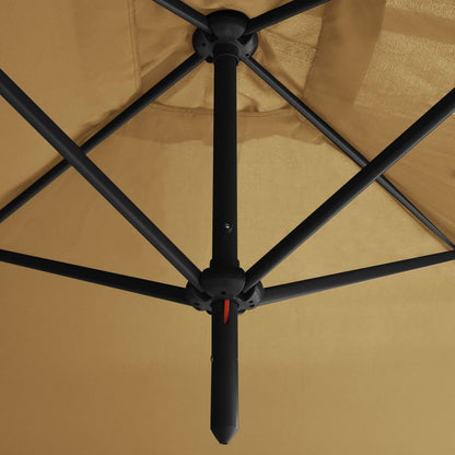 Garden Parasol | Taupe | Fabric (100% polyester), powder-coated steel