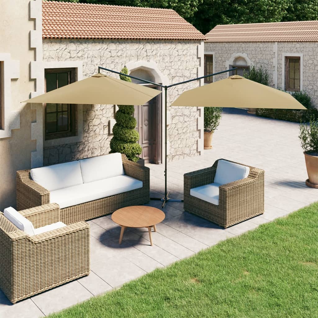 Garden Parasol | Taupe | Fabric (100% polyester), powder-coated steel