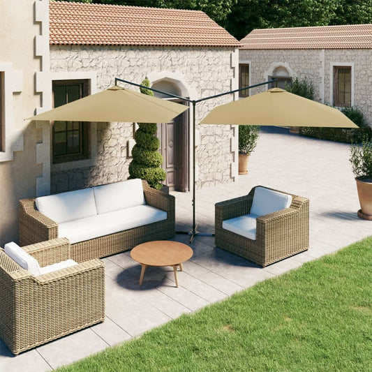 Garden Parasol | Taupe | Fabric (100% polyester), powder-coated steel
