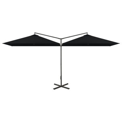 Garden Parasol | Black | Powder-coated steel | Large | Foldable