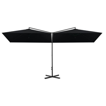 Garden Parasol | Black | Powder-coated steel | Large | Foldable