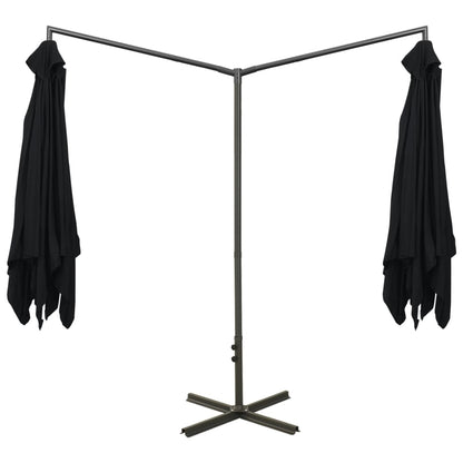 Garden Parasol | Black | Powder-coated steel | Large | Foldable