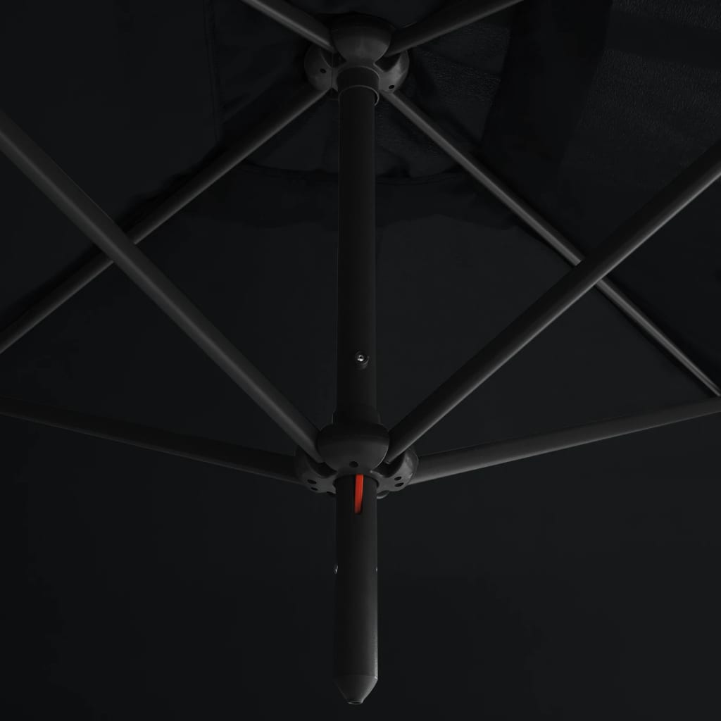 Garden Parasol | Black | Powder-coated steel | Large | Foldable
