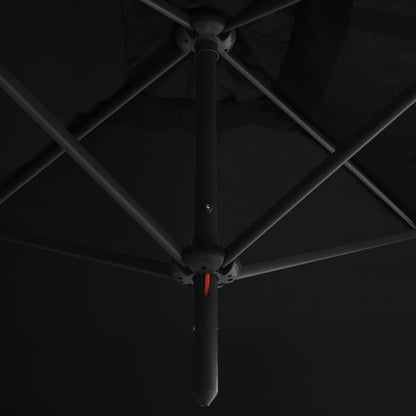 Garden Parasol | Black | Powder-coated steel | Large | Foldable