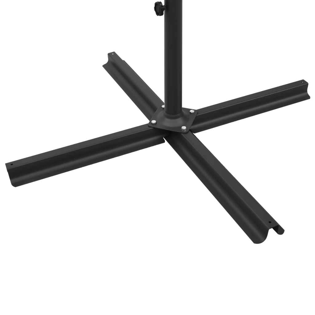 Garden Parasol | Black | Powder-coated steel | Large | Foldable