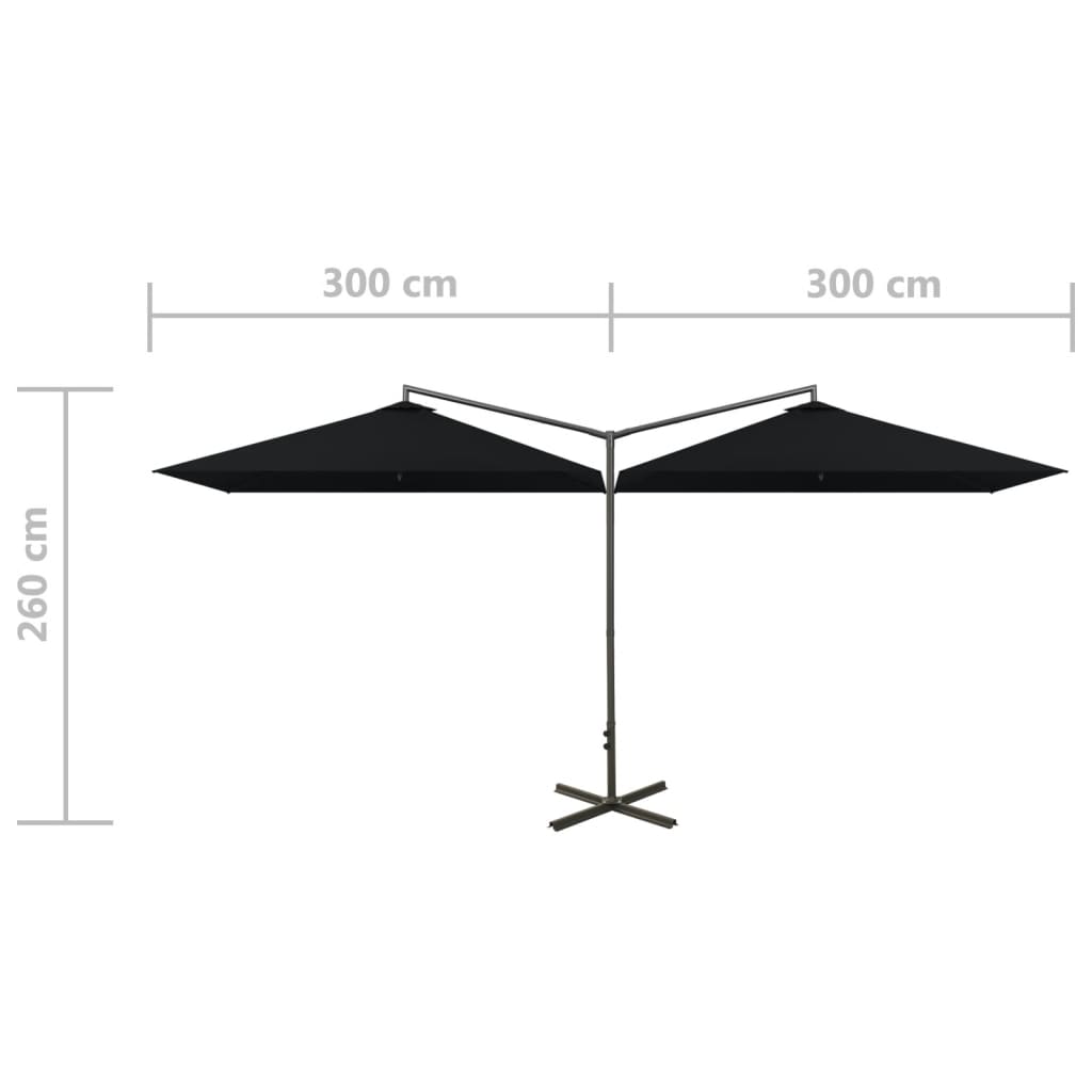 Garden Parasol | Black | Powder-coated steel | Large | Foldable
